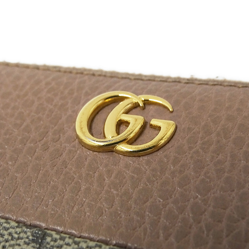 GUCCI グッチ 長財布 ピンクベージュ ブラウン 456117 GGスプリームキャンバス レディース 【中古】