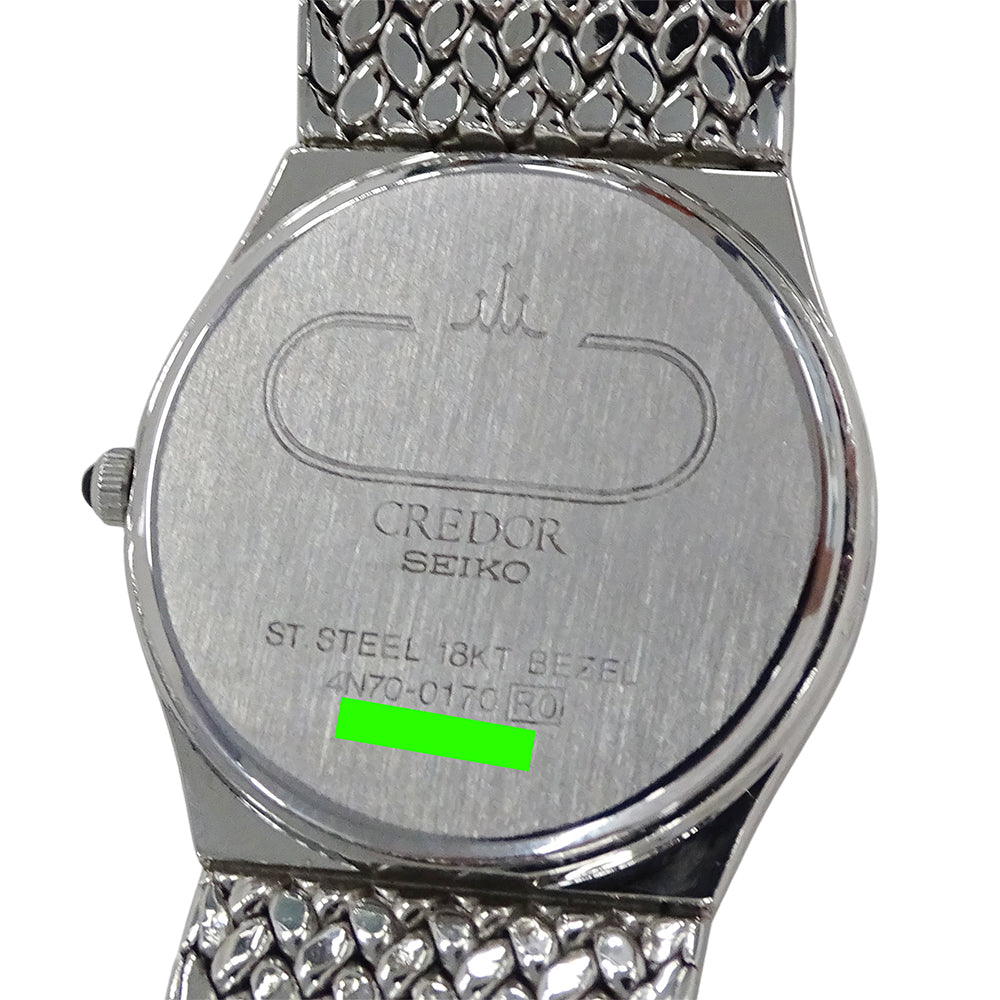 SEIKO セイコー クレドール 4N70-0170 レディース 腕時計 ダイヤ クオーツ QZ 18KTベゼル ステンレス 磨き済み【中古】