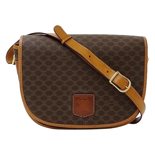 CELINE セリーヌ ショルダーバッグ マカダム ブラウン PVC レディース 【中古】