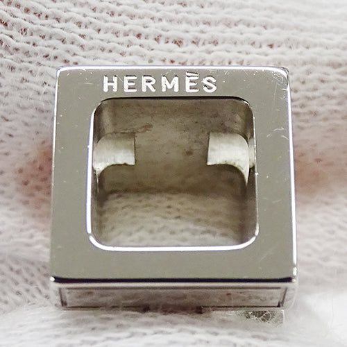 HERMES エルメス カージュドアッシュ Hキューブ ペンダントトップ シルバー オレンジ レディース 【中古】