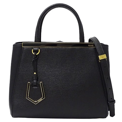 FENDI フェンディ プチ トゥージュール 2wayバッグ ブラック 8BH253 レザー レディース 【中古】