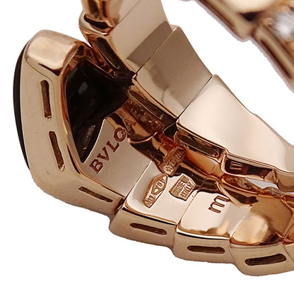 BVLGARI ブルガリ セルペンティ ヴァイパー リング 指輪 オニキス ダイヤモンド 750PG ピンクゴールド M レディース メンズ 磨き済み 【中古】