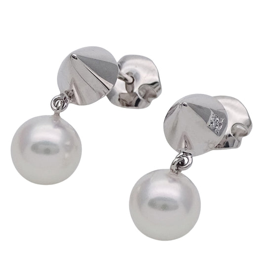 TASAKI タサキ リファインド リベリオンプラス ピアス 750WG ホワイトゴールド パール ダイヤモンド レディース 【中古】