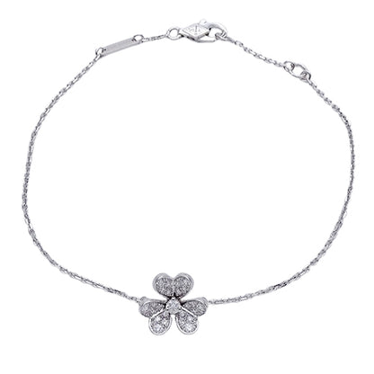 Van Cleef & Arpels ヴァンクリーフ＆アーペル フリヴォル ミニ ブレスレット 750WG ホワイトゴールド ダイヤモンド レディース 磨き済み 【中古】