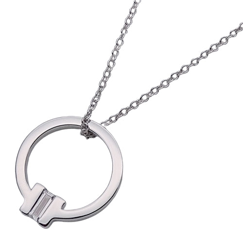 TIFFANY&Co. ティファニー Tスクエア ネックレス 750WG ホワイトゴールド バケットダイヤモンド レディース 【中古】