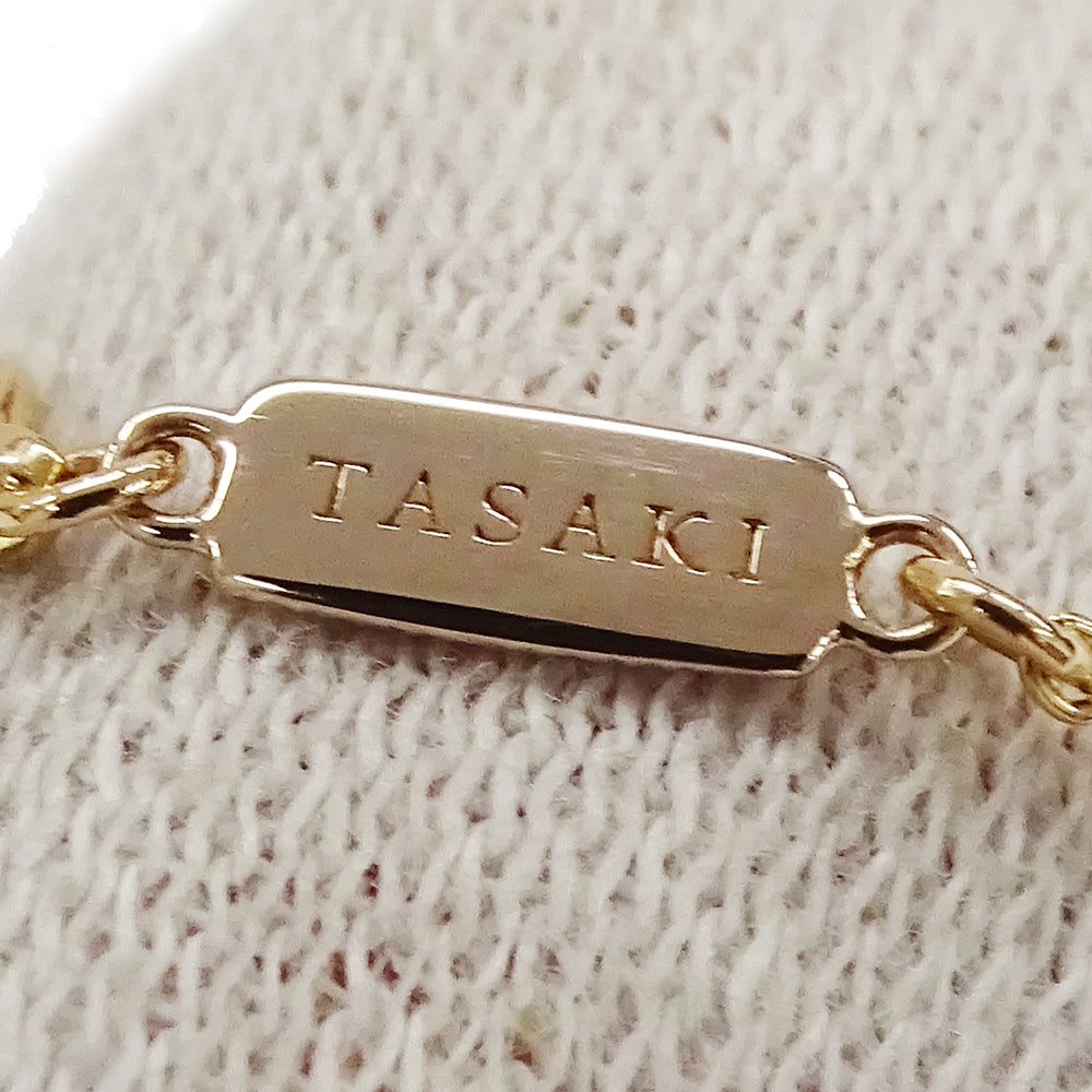 TASAKI タサキ プチ バランス ダイヤモンド ソロ ネックレス アコヤパール 真珠 750SG サクラゴールド レディース P-16743-5-18KSG 磨き済み 【中古】