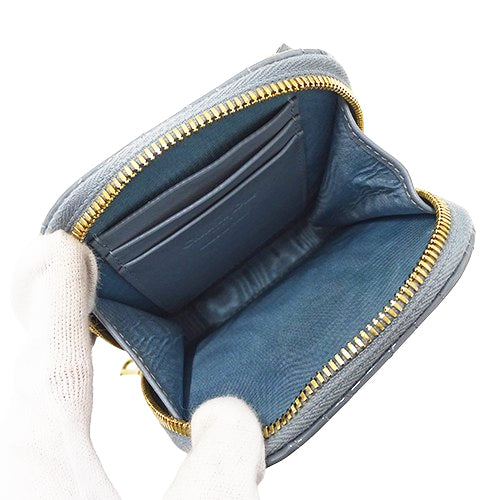 Dior ディオール ポーチ カナージュ ブルーグレー パテントレザー レディース 【中古】