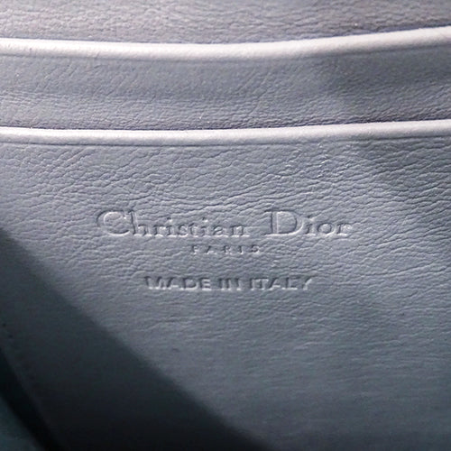 Dior ディオール ポーチ カナージュ ブルーグレー パテントレザー レディース 【中古】