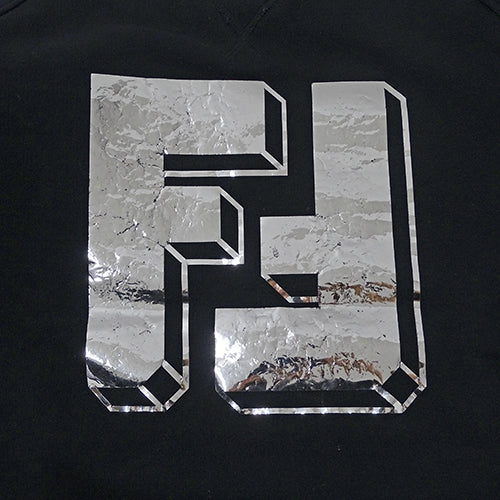 FENDI フェンディ 長袖Ｔシャツ ブラック シルバー コットン レディース メンズ 【中古】
