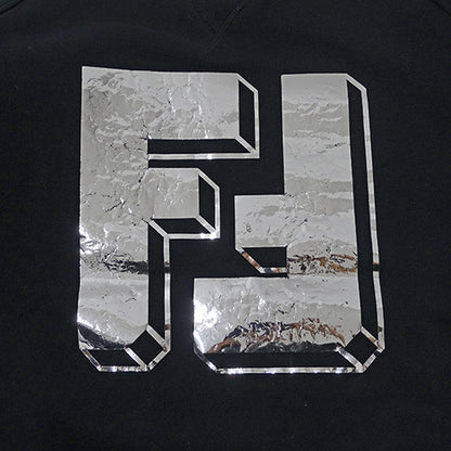 FENDI フェンディ 長袖Ｔシャツ ブラック シルバー コットン レディース メンズ 【中古】