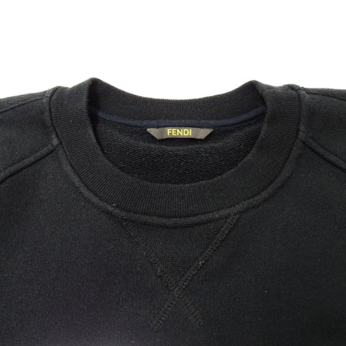FENDI フェンディ 長袖Ｔシャツ ブラック シルバー コットン レディース メンズ 【中古】