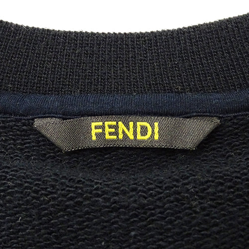 FENDI フェンディ 長袖Ｔシャツ ブラック シルバー コットン レディース メンズ 【中古】