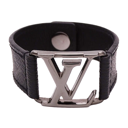 LOUIS VUITTON ルイ・ヴィトン ブラスレ・ホッケンハイム ブレスレット モノグラム・エクリプス メタル ブラック ブラック金具 19 メンズ M6295 【中古】