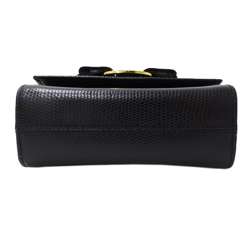 Ferragamo フェラガモ ショルダーバッグ ヴァラリボン ブラック レザー レディース 【中古】