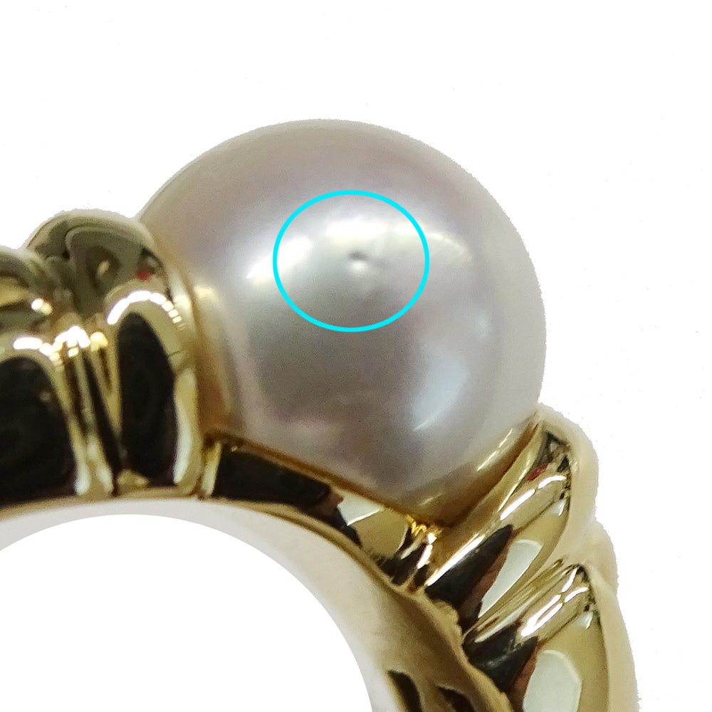 BVLGARI ブルガリ パッソドッピオ リング 指輪 750YG イエローゴールド パール レディース 【中古】