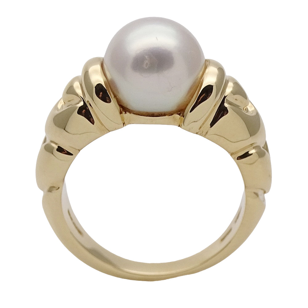 BVLGARI ブルガリ パッソドッピオ リング 指輪 750YG イエローゴールド パール レディース 【中古】