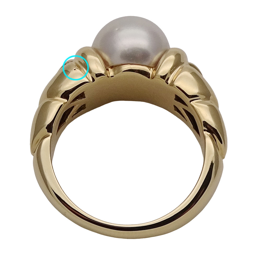 BVLGARI ブルガリ パッソドッピオ リング 指輪 750YG イエローゴールド パール レディース 【中古】