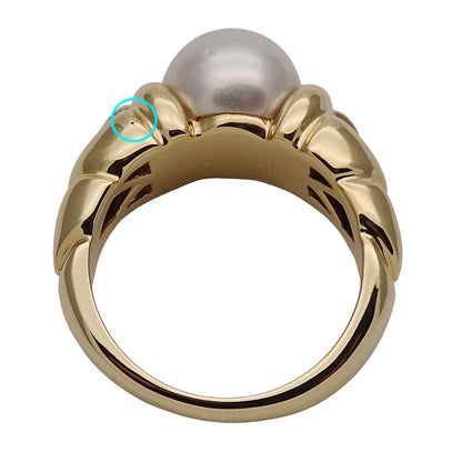 BVLGARI ブルガリ パッソドッピオ リング 指輪 750YG イエローゴールド パール レディース 【中古】