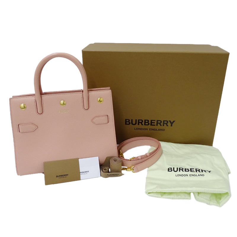 BURBERRY バーバリー 2wayバッグ ピンク レザー レディース 【中古】