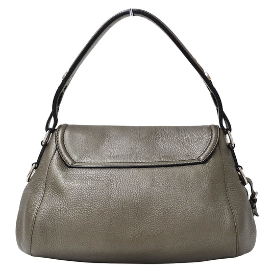 GUCCI グッチ ショルダーバッグ ホースビット バンブー ブロンズ～メタリックグレー 240266 レザー レディース 【中古】