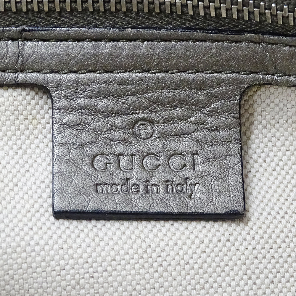 GUCCI グッチ ショルダーバッグ ホースビット バンブー ブロンズ～メタリックグレー 240266 レザー レディース 【中古】