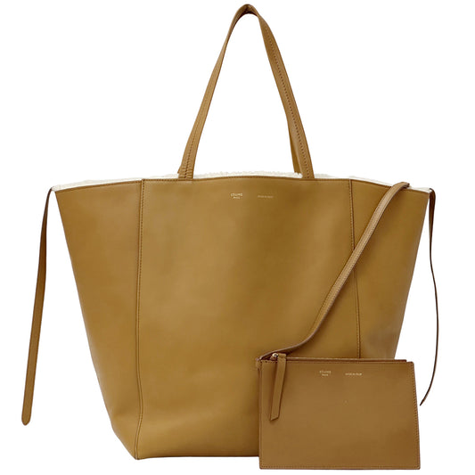 CELINE セリーヌ トートバッグ カバファントム ブラウン レザー レディース 【中古】