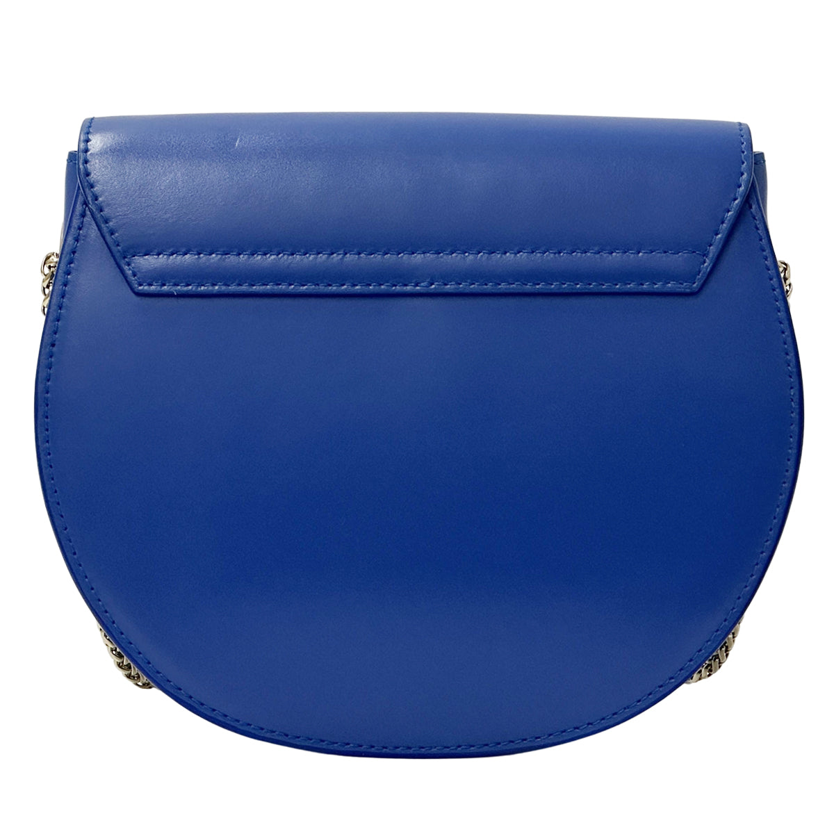 Furla フルラ ラウンド チェーンショルダー ミニ ショルダーバッグ メトロポリス ブルー レザー レディース 【中古】