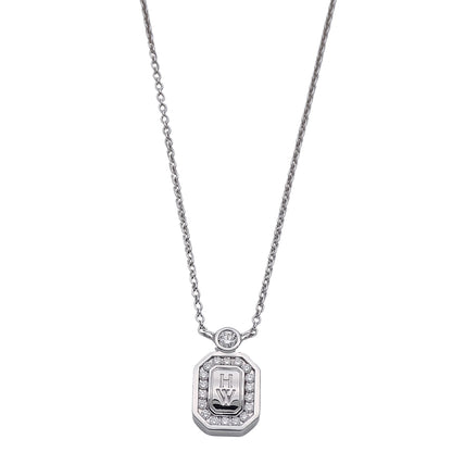 HARRY WINSTON ハリー・ウィンストン HWロゴ ネックレス 750WG ホワイトゴールド ダイヤモンド レディース 磨き済み 【中古】