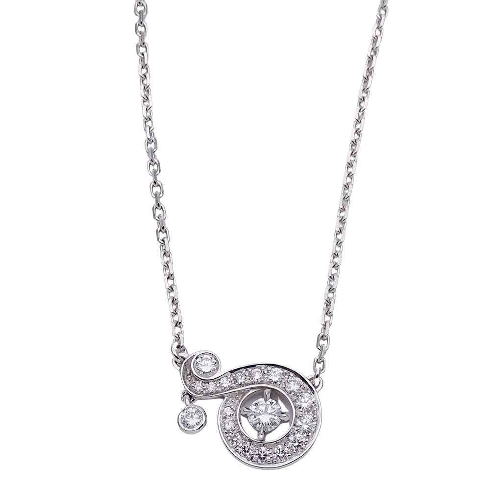 Van Cleef & Arpels ヴァンクリーフ＆アーペル ニドパラディ ネックレス 750WG ホワイトゴールド ダイヤモンド レディース 磨き済み 【中古】