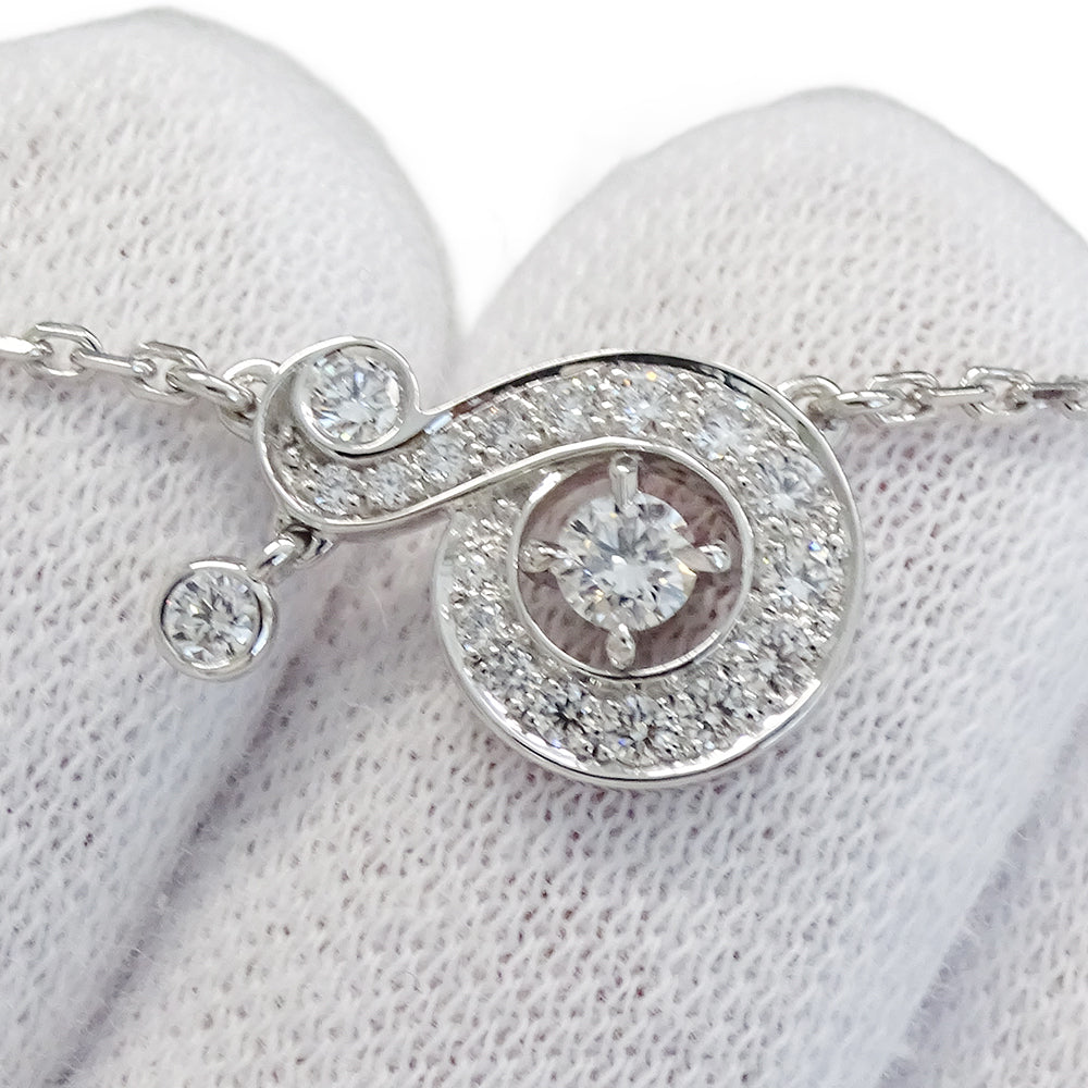 Van Cleef & Arpels ヴァンクリーフ＆アーペル ニドパラディ ネックレス 750WG ホワイトゴールド ダイヤモンド レディース 磨き済み 【中古】