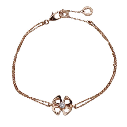 BVLGARI ブルガリ フィオレヴァー ブレスレット 750PG ピンクゴールド ダイヤモンド ML レディース 磨き済み 【中古】