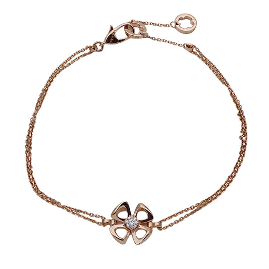 BVLGARI ブルガリ フィオレヴァー ブレスレット 750PG ピンクゴールド ダイヤモンド ML レディース 磨き済み 【中古】