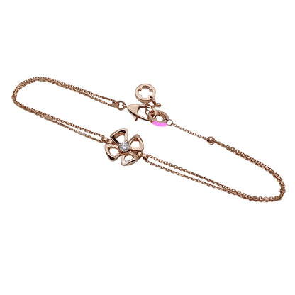 BVLGARI ブルガリ フィオレヴァー ブレスレット 750PG ピンクゴールド ダイヤモンド ML レディース 磨き済み 【中古】