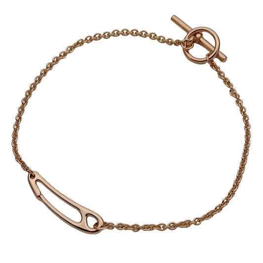 HERMES エルメス シェーヌダンクル ミニパンク ブレスレット 750PG ピンクゴールド SH レディース 磨き済み 【中古】