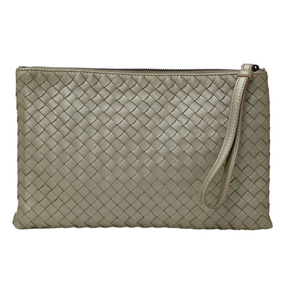 BOTTEGAVENETA ボッテガ・ヴェネタ ポーチ イントレチャート ゴールド レザー レディース 【中古】