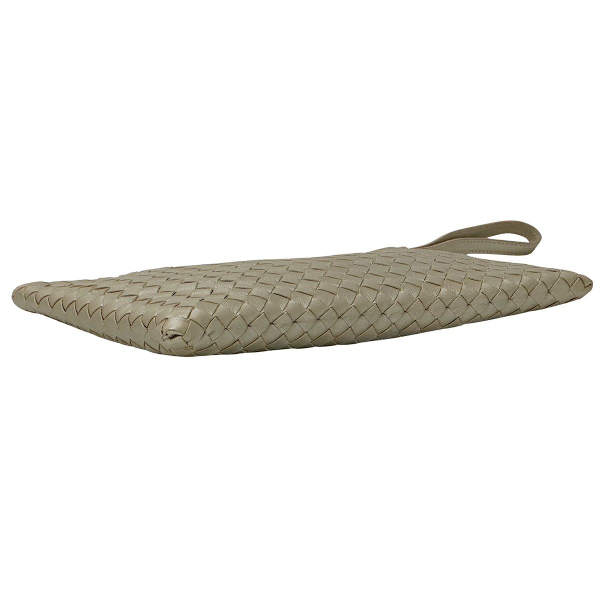 BOTTEGAVENETA ボッテガ・ヴェネタ ポーチ イントレチャート ゴールド レザー レディース 【中古】