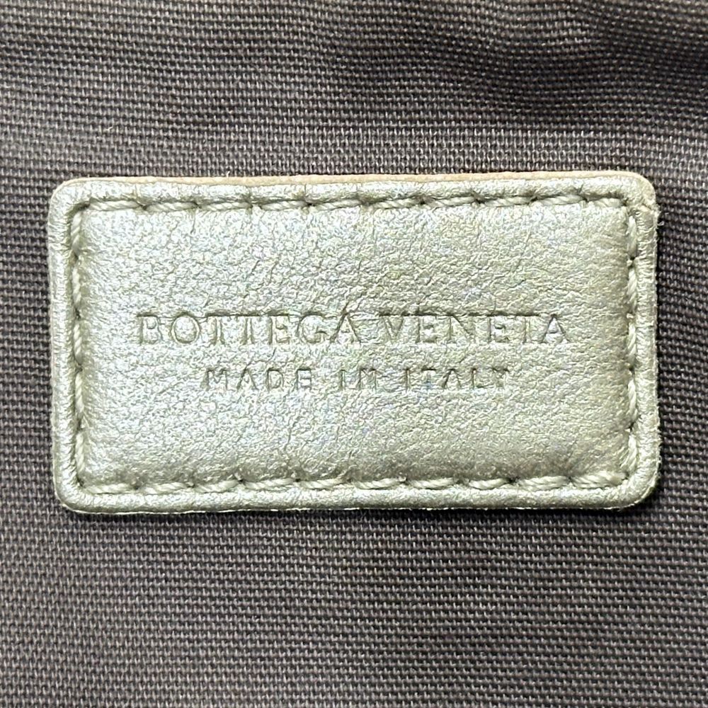 BOTTEGAVENETA ボッテガ・ヴェネタ ポーチ イントレチャート ゴールド レザー レディース 【中古】