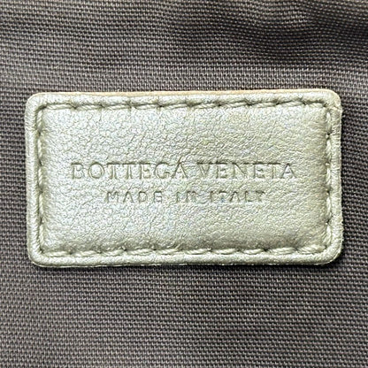 BOTTEGAVENETA ボッテガ・ヴェネタ ポーチ イントレチャート ゴールド レザー レディース 【中古】