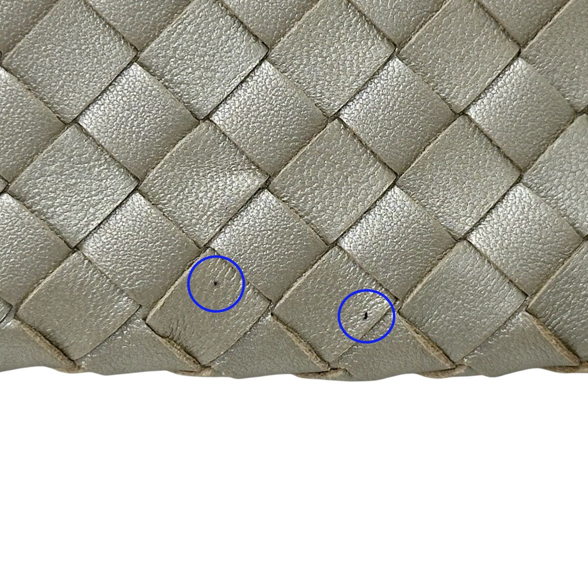 BOTTEGAVENETA ボッテガ・ヴェネタ ポーチ イントレチャート ゴールド レザー レディース 【中古】
