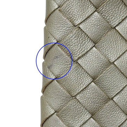 BOTTEGAVENETA ボッテガ・ヴェネタ ポーチ イントレチャート ゴールド レザー レディース 【中古】