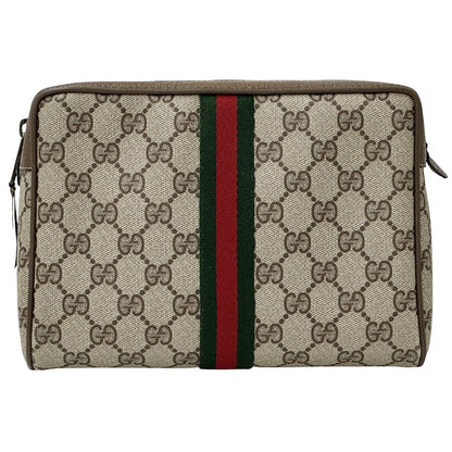 GUCCI グッチ ポーチ シェリー GGプラス ブラウン 89・01 PVC レディース メンズ 【中古】
