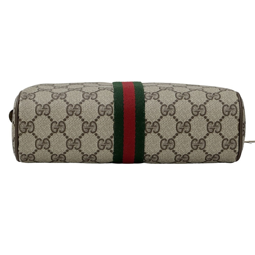 GUCCI グッチ ポーチ シェリー GGプラス ブラウン 89・01 PVC レディース メンズ 【中古】