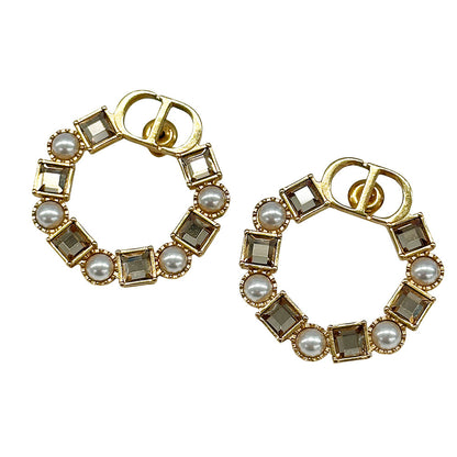 Dior ディオール ピアス フェイクパール ゴールド レディース 【中古】