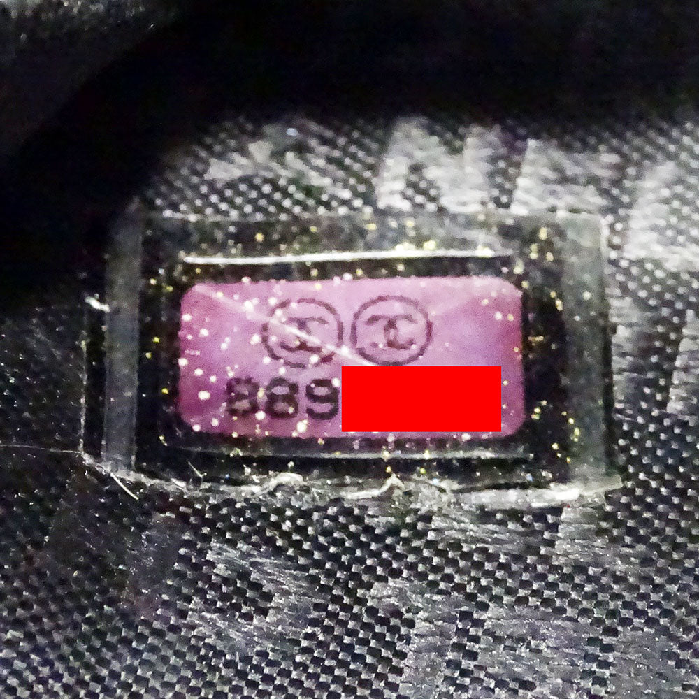 CHANEL シャネル 二つ折り財布 アイコン ブラック ゴールド金具 ラムスキン レディース 【中古】
