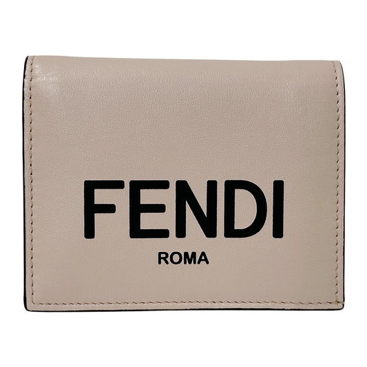 FENDI フェンディ 二つ折り財布 ピンク レザー レディース 【中古】