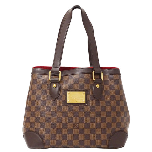 LOUIS VUITTON ルイ・ヴィトン ハムステッドMM トートバッグ ダミエ ブラウン N51204 ダミエキャンバス レディース 【中古】