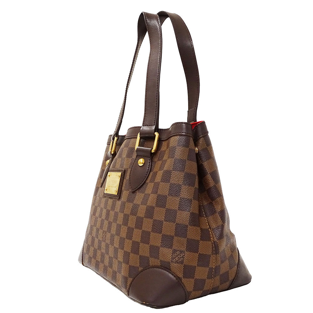 LOUIS VUITTON ルイ・ヴィトン ハムステッドMM トートバッグ ダミエ ブラウン N51204 ダミエキャンバス レディース 【中古】