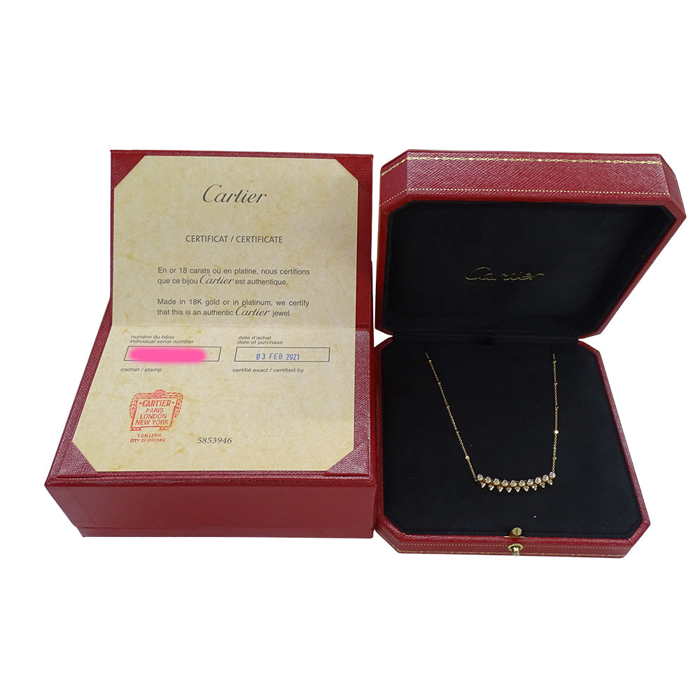 Cartier カルティエ クラッシュ ドゥ カルティエ ネックレス 750PG ピンクゴールド ダイヤモンド レディース 磨き済み 【中古】