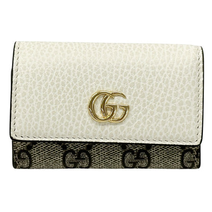 GUCCI グッチ キーケース プチマーモント GGスプリーム ホワイト ブラウン 456118 PVC レディース 【中古】