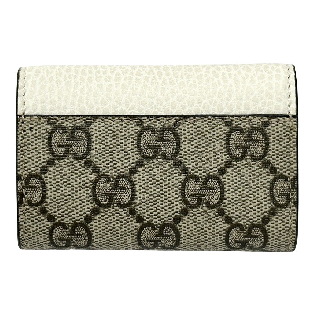 GUCCI グッチ キーケース プチマーモント GGスプリーム ホワイト ブラウン 456118 PVC レディース 【中古】